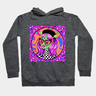 Funky Alien Print Hoodie